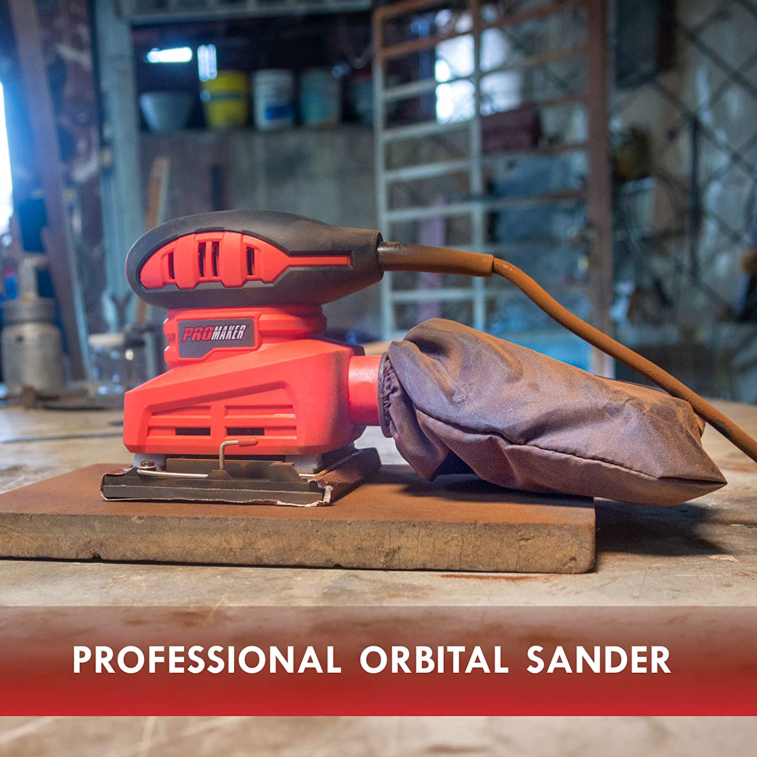 ORBITAL SANDER 1/2 WITH DUST BAG PRO-LO300 - Promaker® Tools