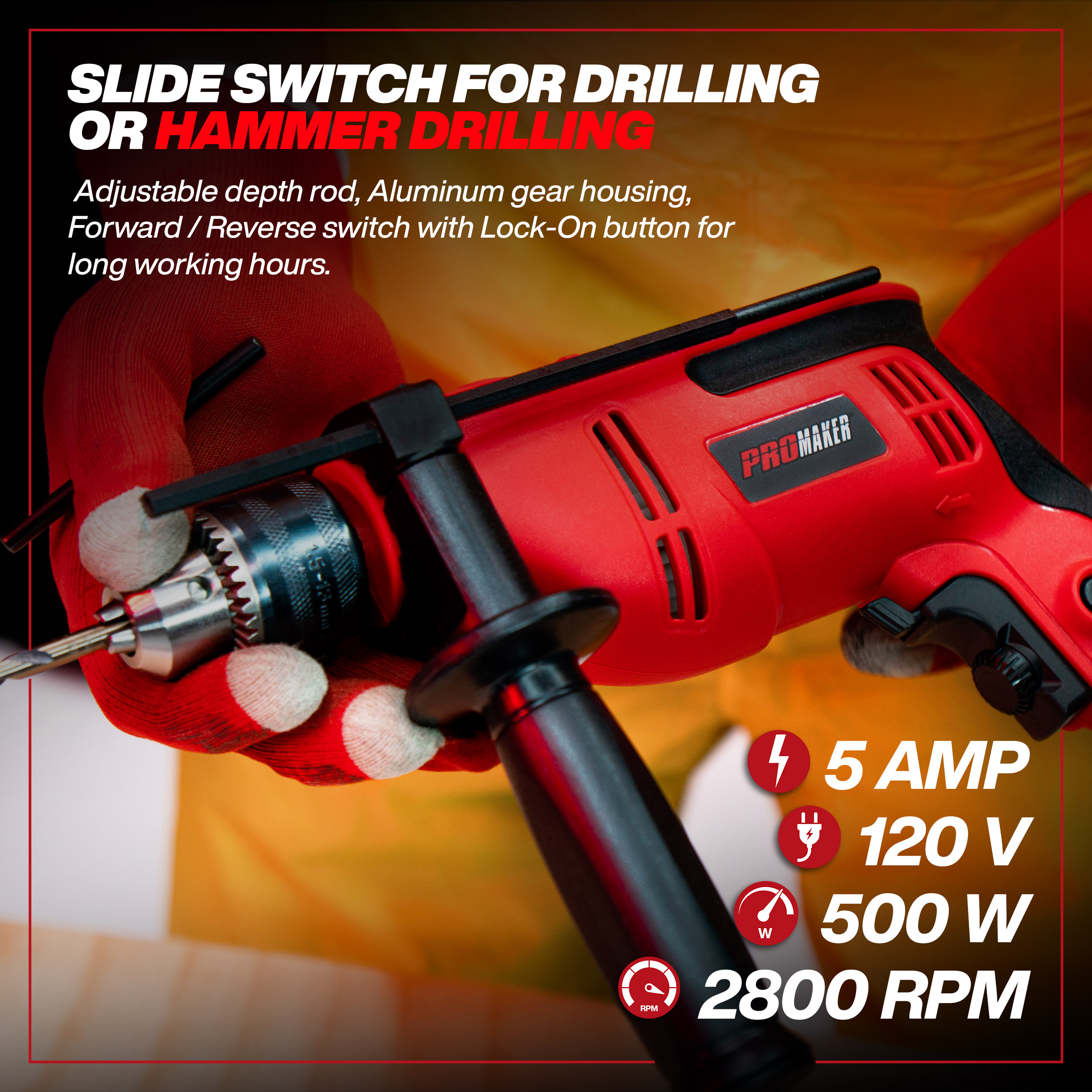 Hyper tough 5 amp electric 2025 drill