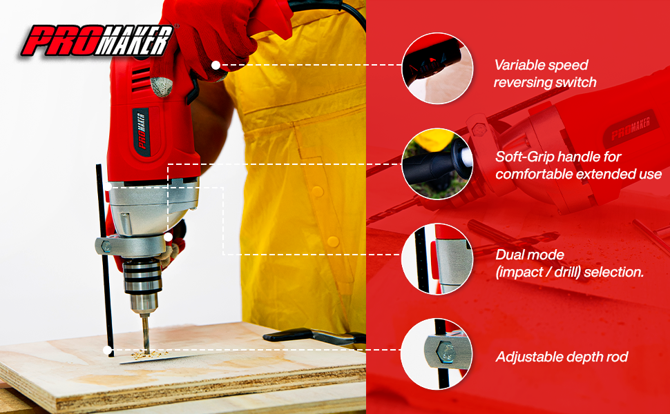 HAMMER DRILL PRO-TP850KIT PROMAKER DESCRIPTION