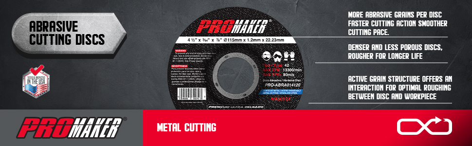 CUTTING ABRASIVE DISC PRO-ABRA014120 PROMAKER DESCRIPTION 1