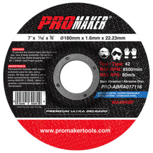 CUTTING ABRASIVE DISC PRO-ABRA017116 DISCO ABRASIVO DE CORTE PROMAKER 1