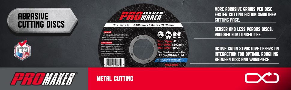 CUTTING ABRASIVE DISC PRO-ABRA017116 PROMAKER DESCRIPTION 1