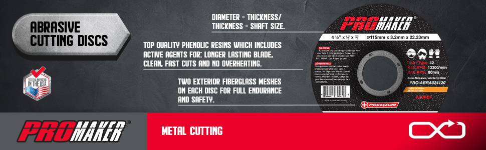 CUTTING ABRASIVE DISC PRO-ABRA024120 PROMAKER DESCRIPTION 2