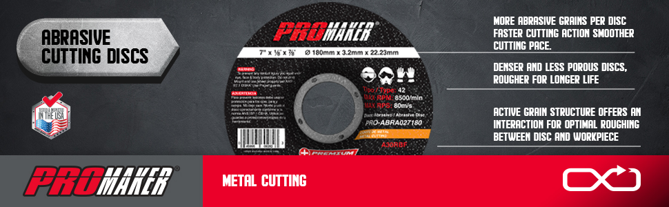 CUTTING ABRASIVE DISC PRO-ABRA027180 PROMAKER DESCRIPTION 1