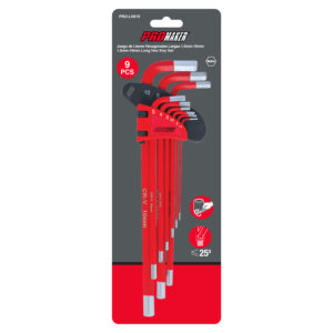 LONG METRIC HEX KEY SET PRO-LH015 LLAVES HEXAGONALES LARGAS PROMAKER 1