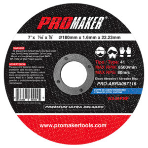 CUTTING ABRASIVE DISC PRO-ABRA067116 DISCO ABRASIVO DE CORTE PROMAKER 1