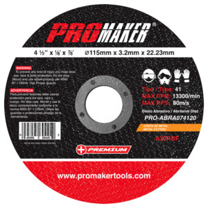 CUTTING ABRASIVE DISC PRO-ABRA074120 DISCO ABRASIVO DE CORTE PROMAKER 1