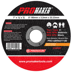 CUTTING ABRASIVE DISC PRO-ABRA077180 DISCO ABRASIVO DE CORTE PROMAKER 1