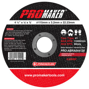 GRINDING ABRASIVE DISC PRO-ABRA044120 DISCO DE DESBASTE PARA METAL PROMAKER 1