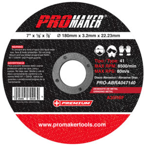 GRINDING ABRASIVE DISC PRO-ABRA047140 DISCO DE DESBASTE PARA METAL PROMAKER 1