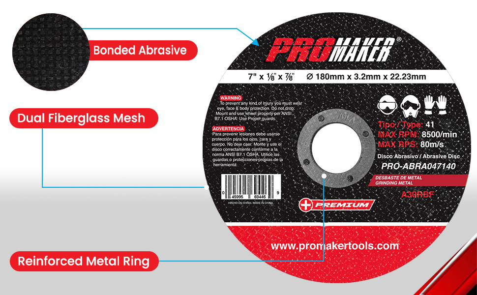 GRINDING ABRASIVE DISC PRO-ABRA047140 PROMAKER DESCRIPTION 2