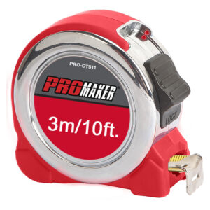 CHROME PLATING TAPE MEASURE PRO-CT511 CINTA METRICA CARCASA CROMADA PROMAKER 1