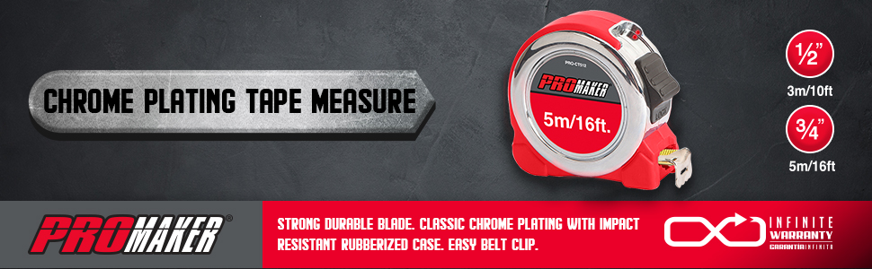 CHROME PLATING TAPE MEASURE PRO-CT511 PROMAKER DESCRIPTION