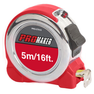 CHROME PLATING TAPE MEASURE PRO-CT512 CINTA METRICA CARCASA CROMADA PROMAKER 1