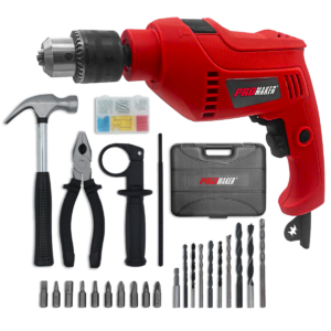 HAMMER DRILL KIT PRO-TP550KIT PROMAKER TALADRO PERCUTOR CON ACCESORIOS 1